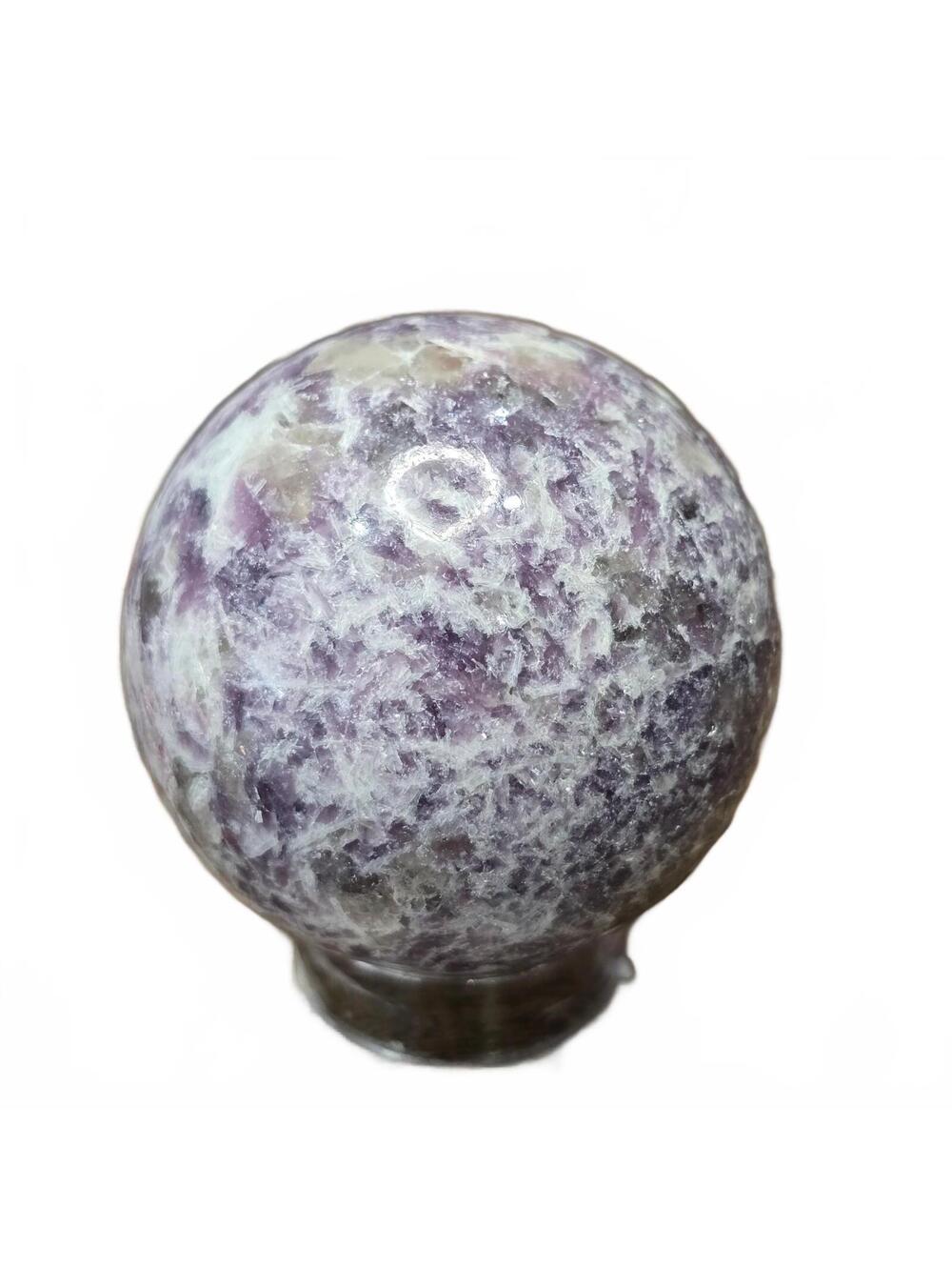 A155. Unicorn Stone 56mm Natural Crystal Sphere Orb